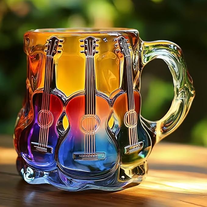 Taza Artesanal con Diseño 3D de Guitarra