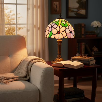 Lámpara de mesa LED inspirada en el barroco Flor Pastel