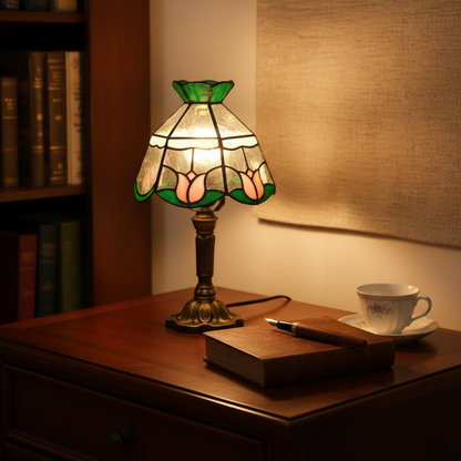 Lámpara de mesa LED barroca Flor de Tulipán