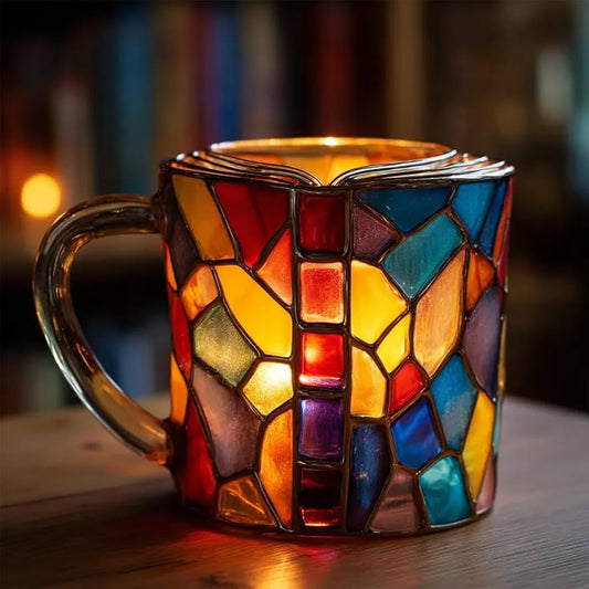Taza Aurora 3D artesanal con tapa