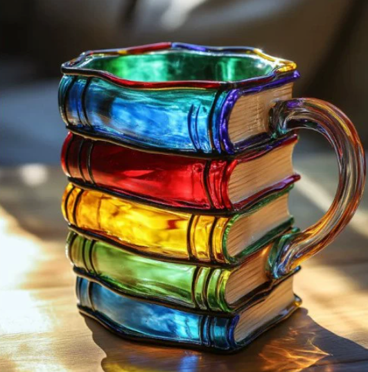 Taza de Libros Artesanal 3D